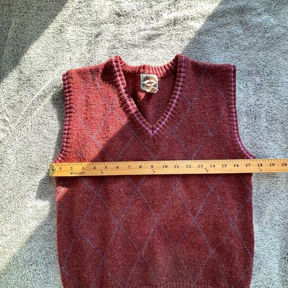 Vtg Midwest Trader Sweater Vest Argyle Wool Blend Prep Academia Old Money 18977 - Picture 4 of 8